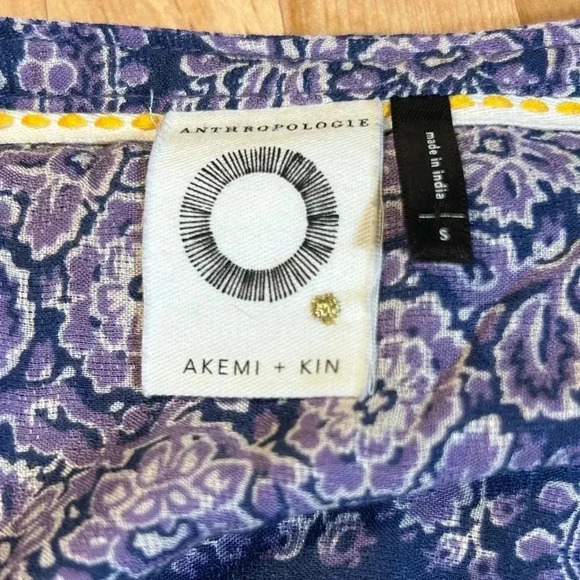 2 for$15 Anthropologie Purple Paisley Tunic Top - Picture 3 of 10